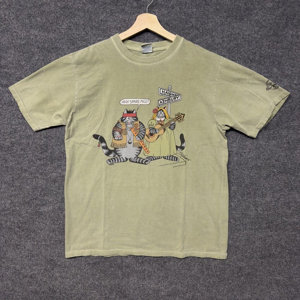 Crazy Shirts B Kliban Cat T Shirt Men M Haight Ashbury Hippie San Francisco Hemp